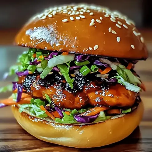 Savory Korean BBQ Chicken Sandwich with Crunchy Slaw