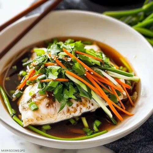 Steamed Fish with Ginger and Soy Sauce