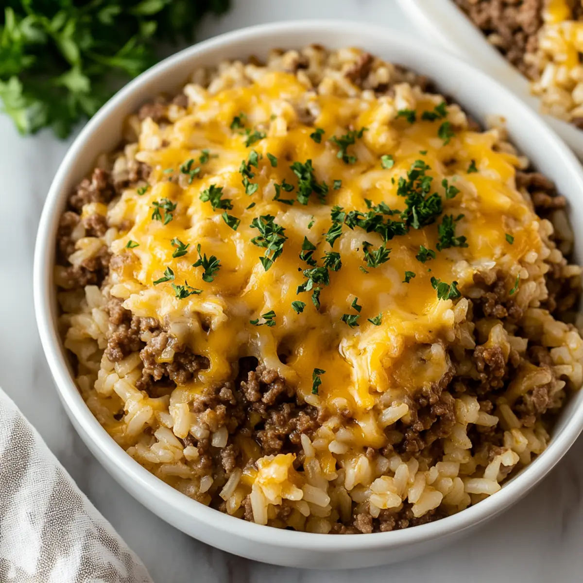 Cheesy Ground Beef and Rice Casserole