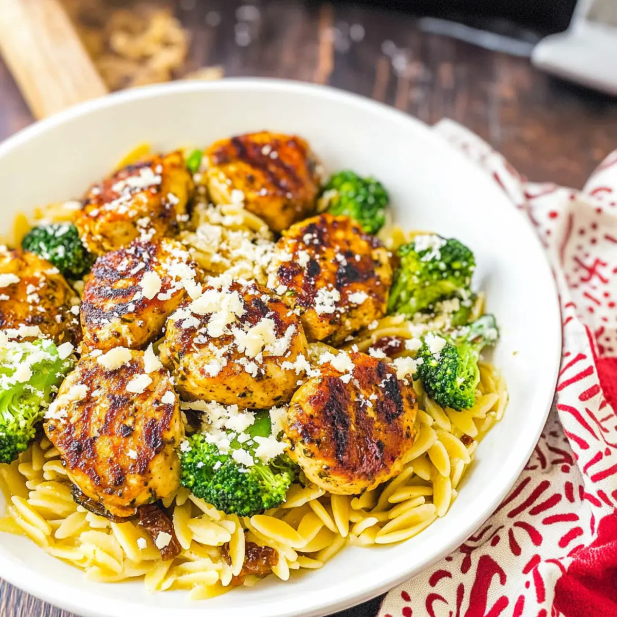 Greek Chicken Meatballs With Lemon Orzo