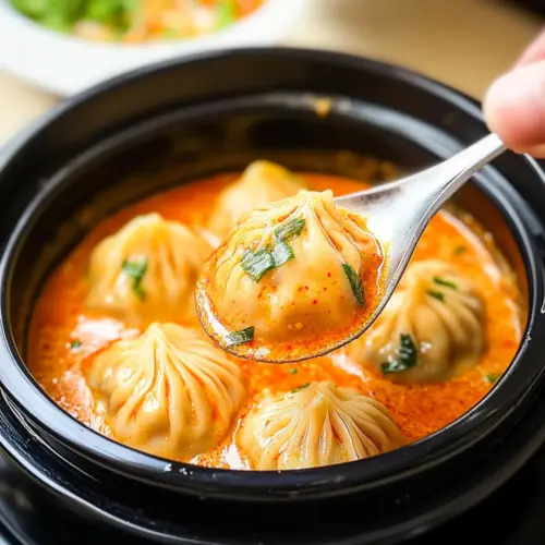 Soup Dumplings in Creamy Gochujang Sauce