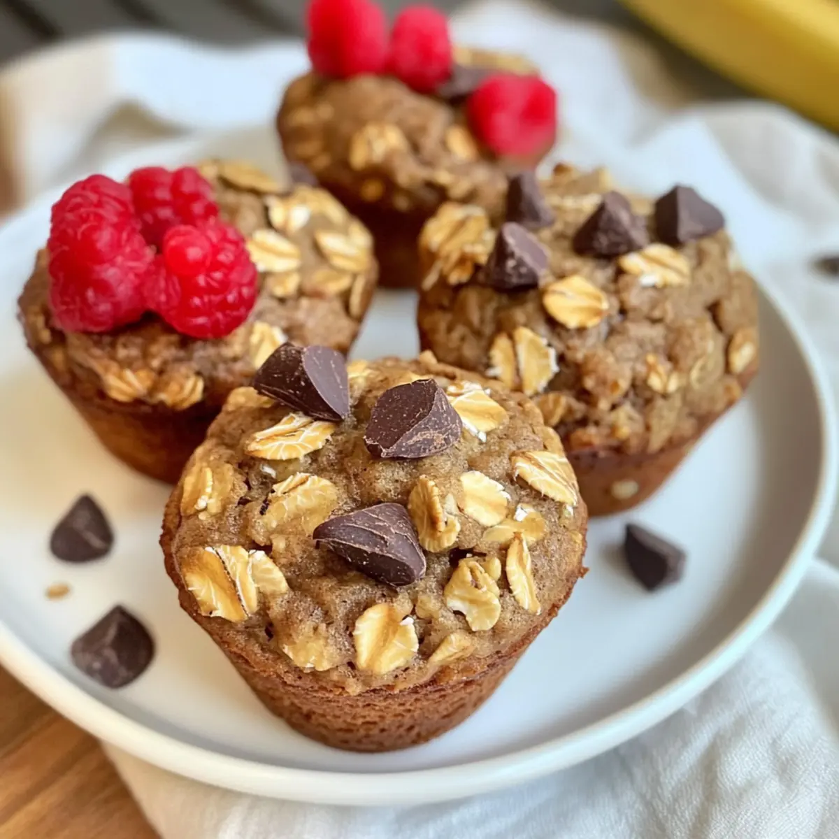 Healthy Banana Oat Muffins