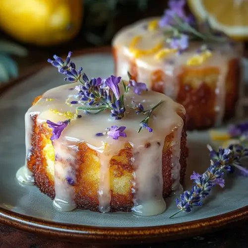 Mini Lemon Cakes with Lavender Glaze