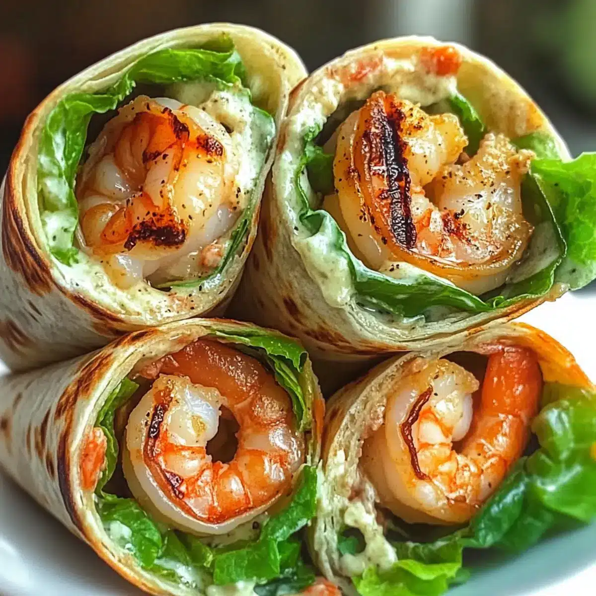 Grilled Shrimp Caesar Wraps