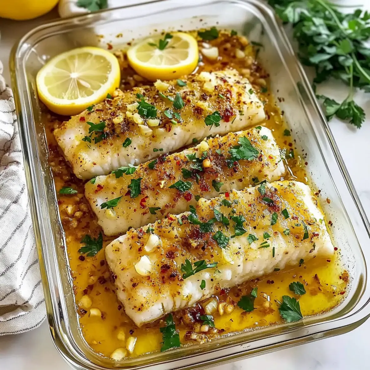 Gluten-Free Mediterranean Baked Cod with Lemon and Garlic