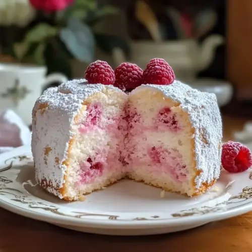 Raspberry Angel Food Cake