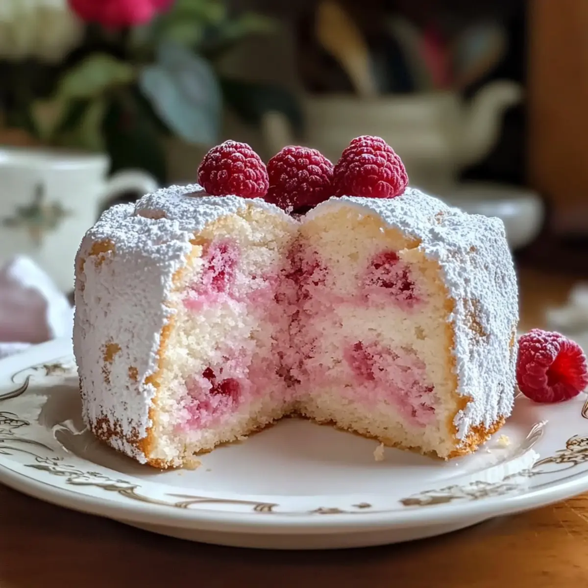 Raspberry Angel Food Cake