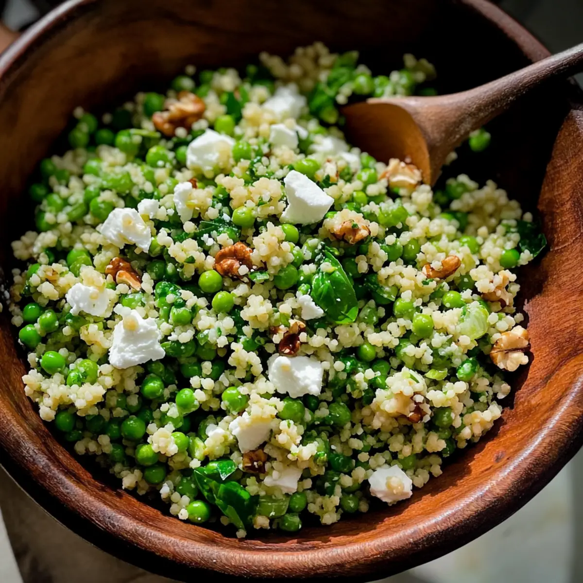Spring Pea Feta Couscous Salad