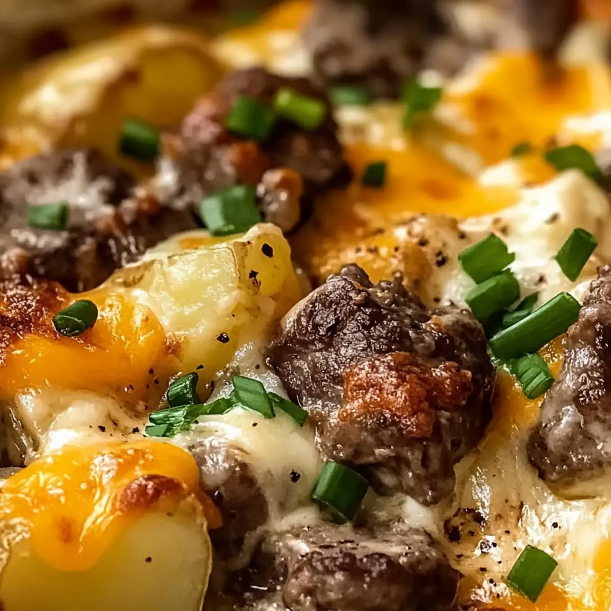 Crockpot Loaded Steak and Potato Bake