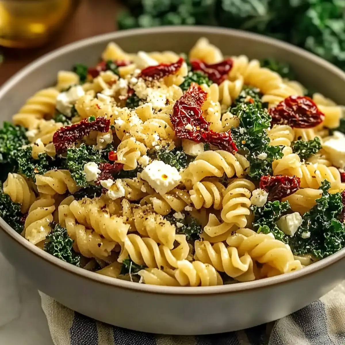 Mediterranean Pasta and Kale Salad