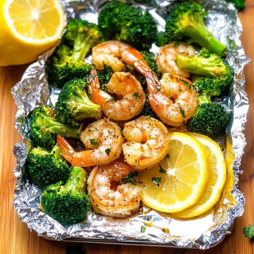 Baked Shrimp and Broccoli Foil Packs