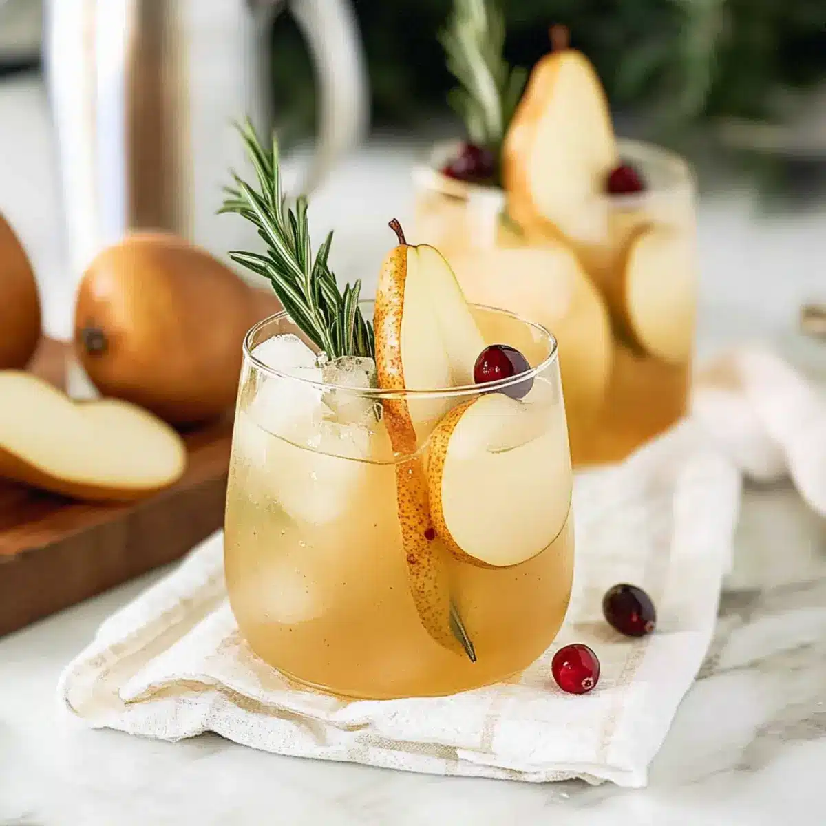 Sparkling Pear Ginger Mocktail