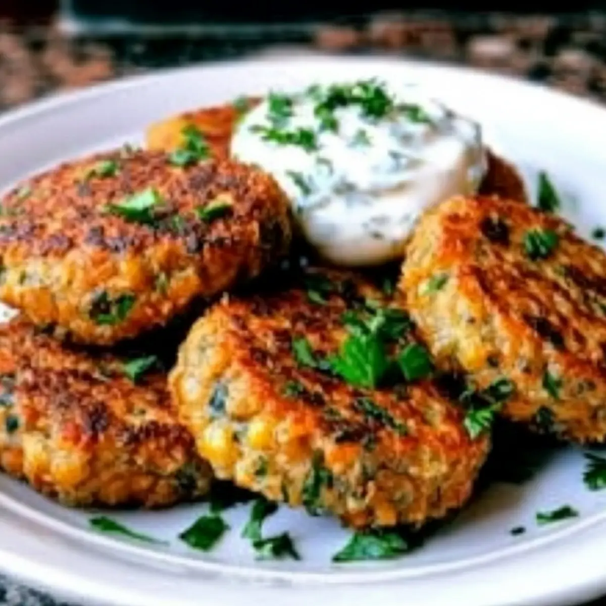 Ultimate Mediterranean Lemon Chickpea Patties with Yogurt Sauce