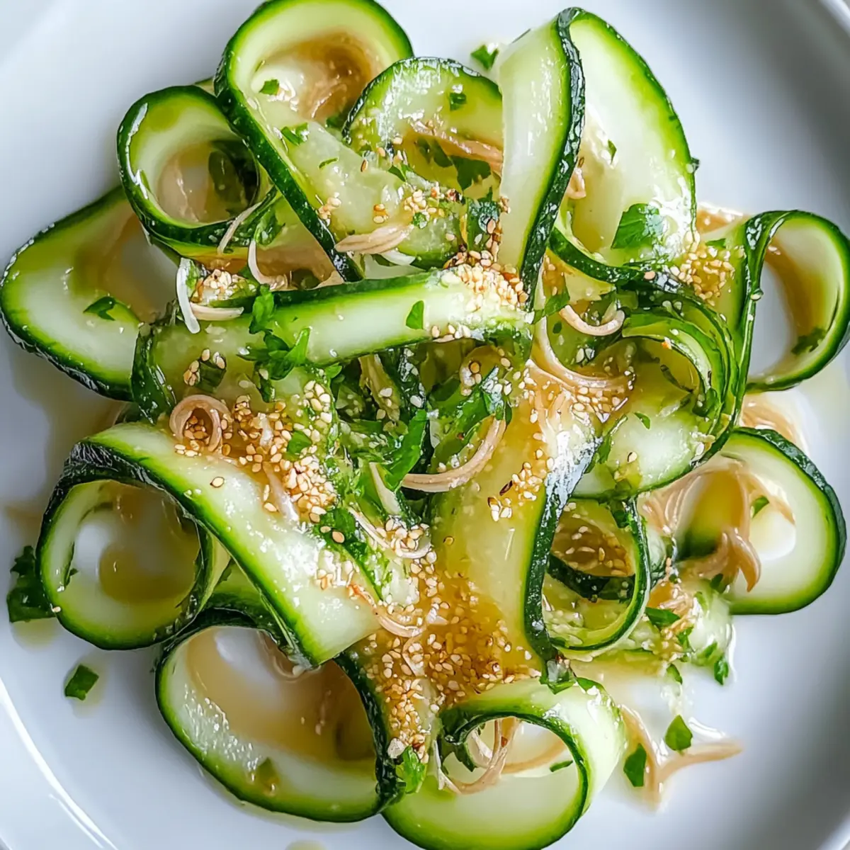 Crispy Cucumber Ribbon Salad with Tangy Sesame Bliss