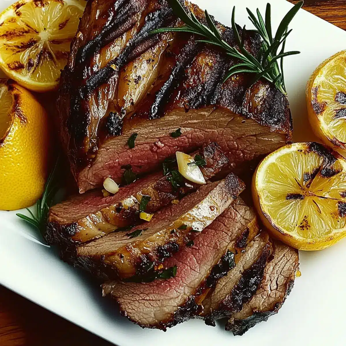 Grilled Leg of Lamb with Garlic and Lemon
