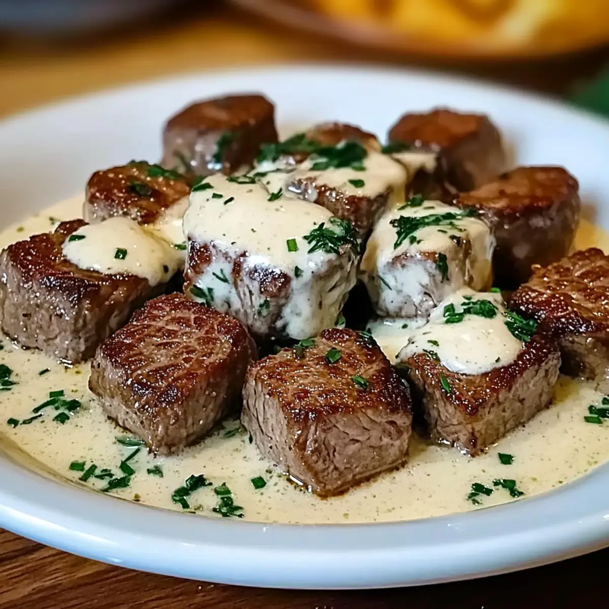 Garlic Butter Steak Bites with a Rich Parmesan Cream Sauce