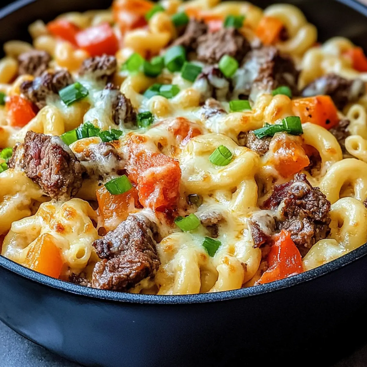 Steak & Pepper Jack Queso Mac