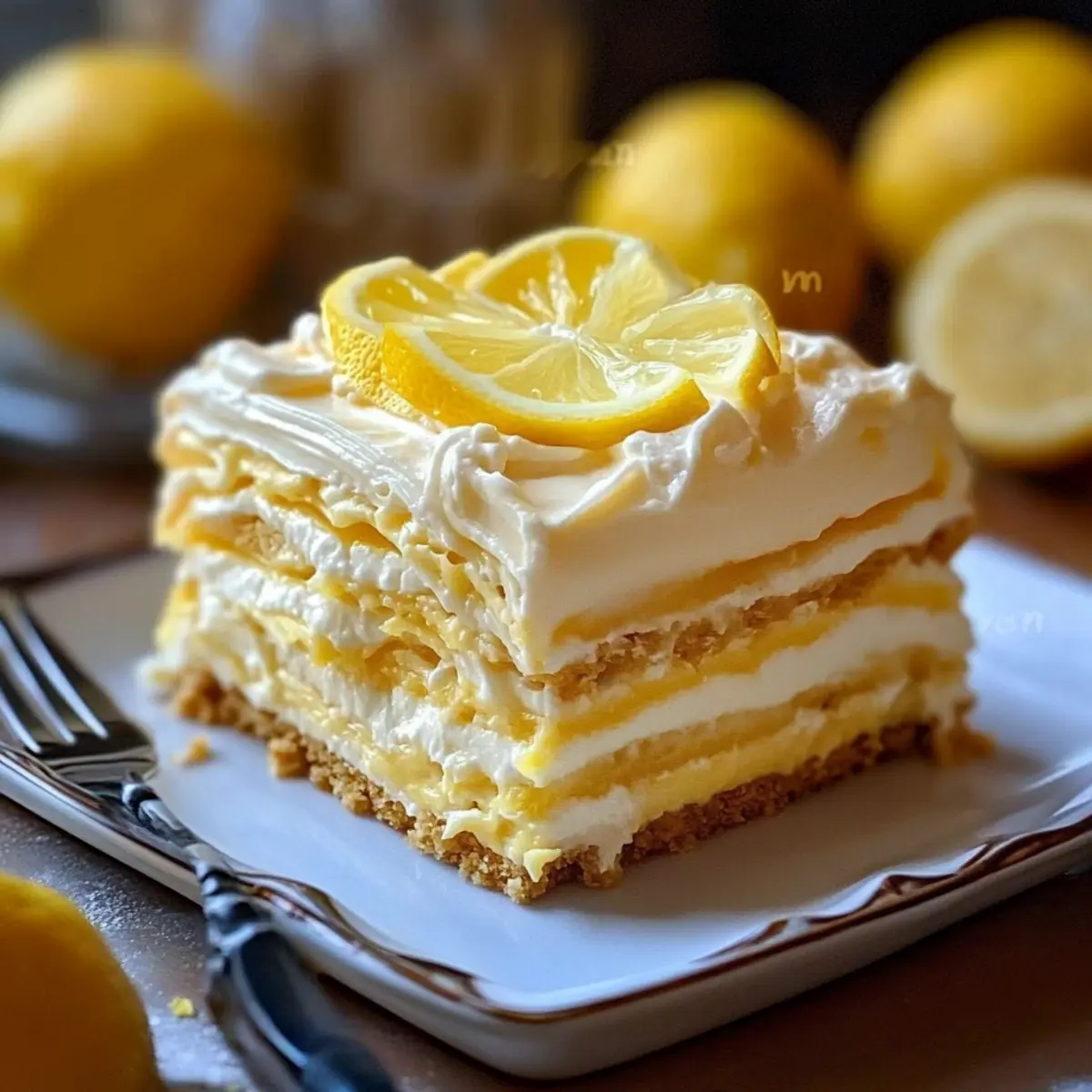 No-Bake Lemon Eclair Cake