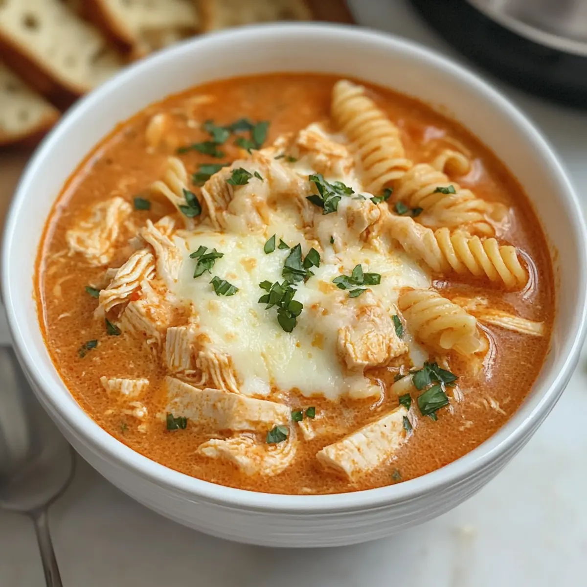 Crockpot Chicken Parmesan Soup