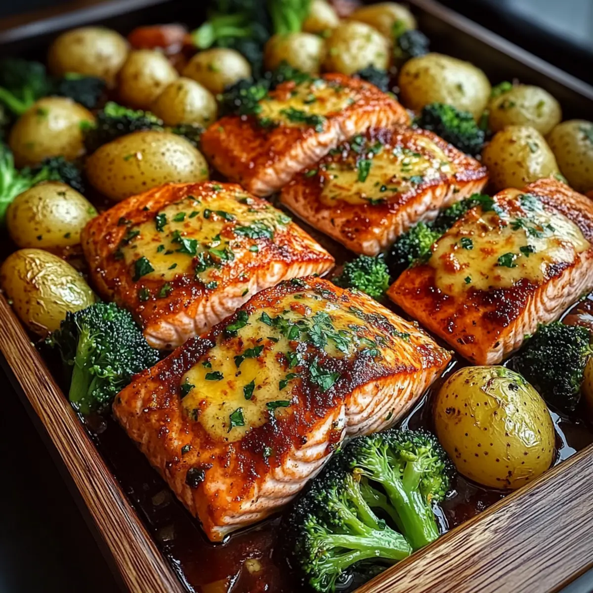 Honey Garlic Butter Salmon Skillet