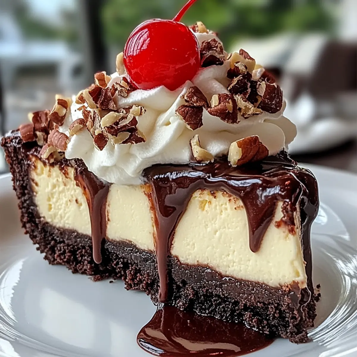 Heavenly Hot Fudge Sundae Brownie Cheesecake
