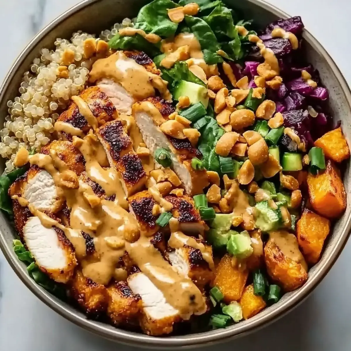 Peanut Chicken Protein Bowls