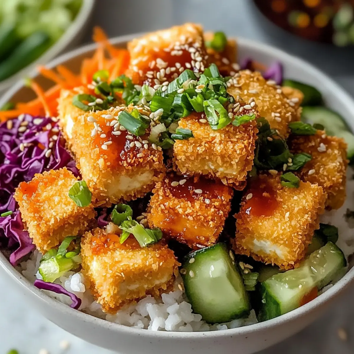 Crispy Coconut Crusted Tofu Bowl