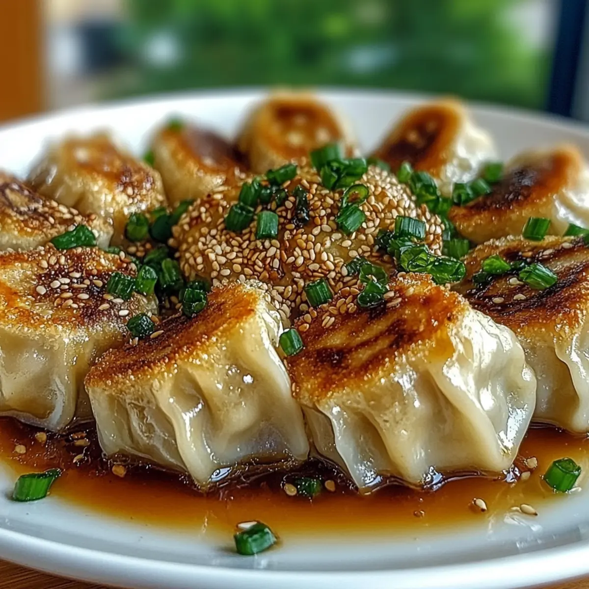 Oven-Baked Dumplings with Peanut Sauce