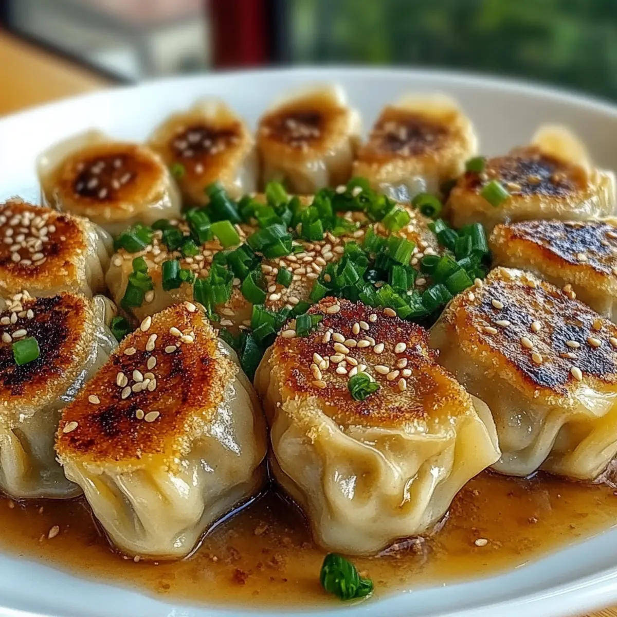 Oven-Baked Dumplings with Peanut Sauce