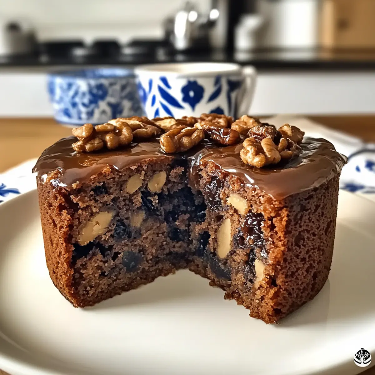 Moist Espresso Date Cake with Walnuts