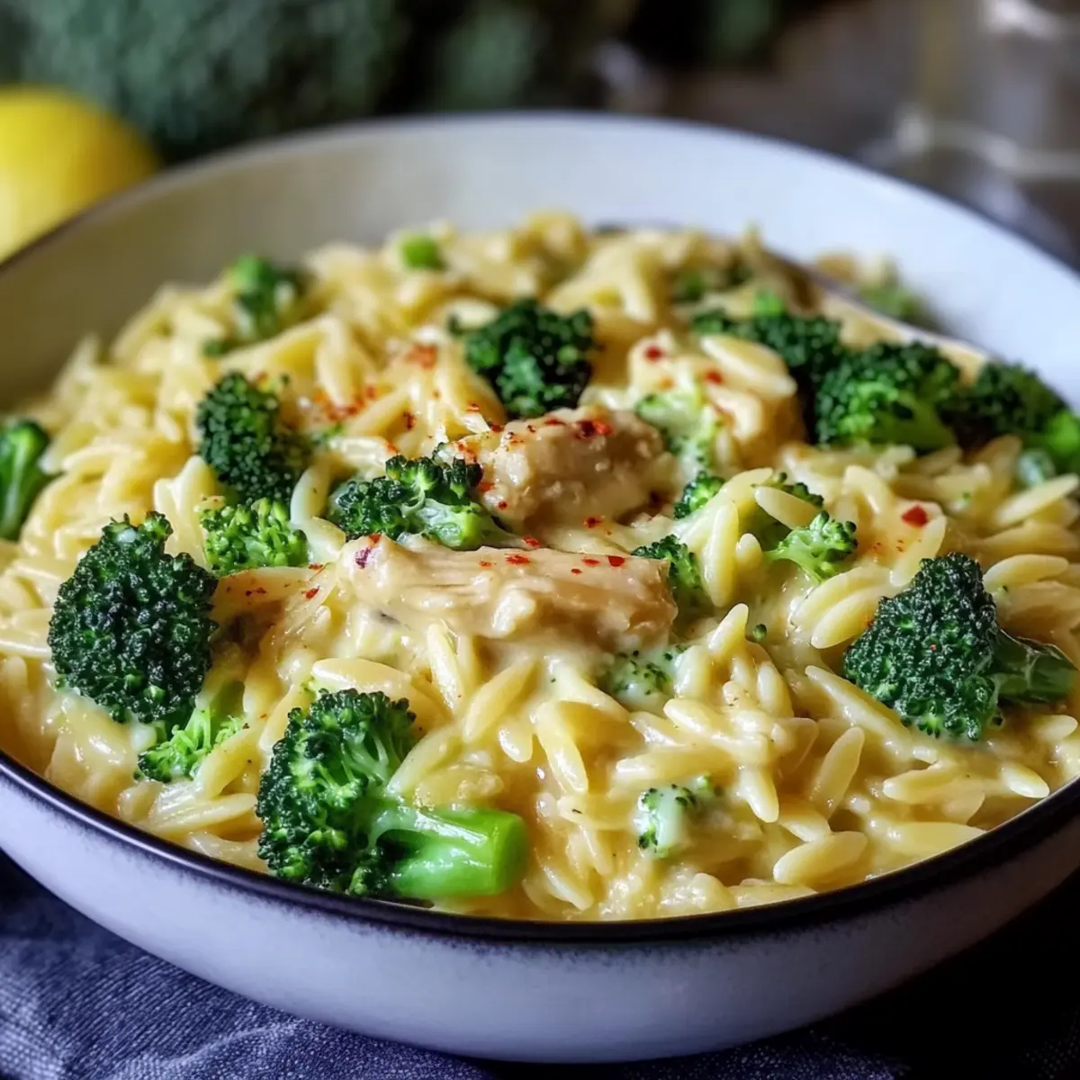 One Pot Broccoli Cheese Orzo