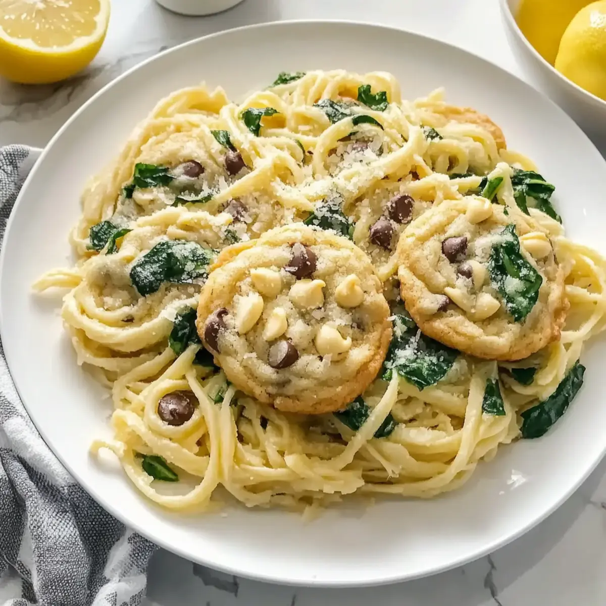 Creamy Lemon Ricotta Pasta with Spinach and Toasted Pine Nuts
