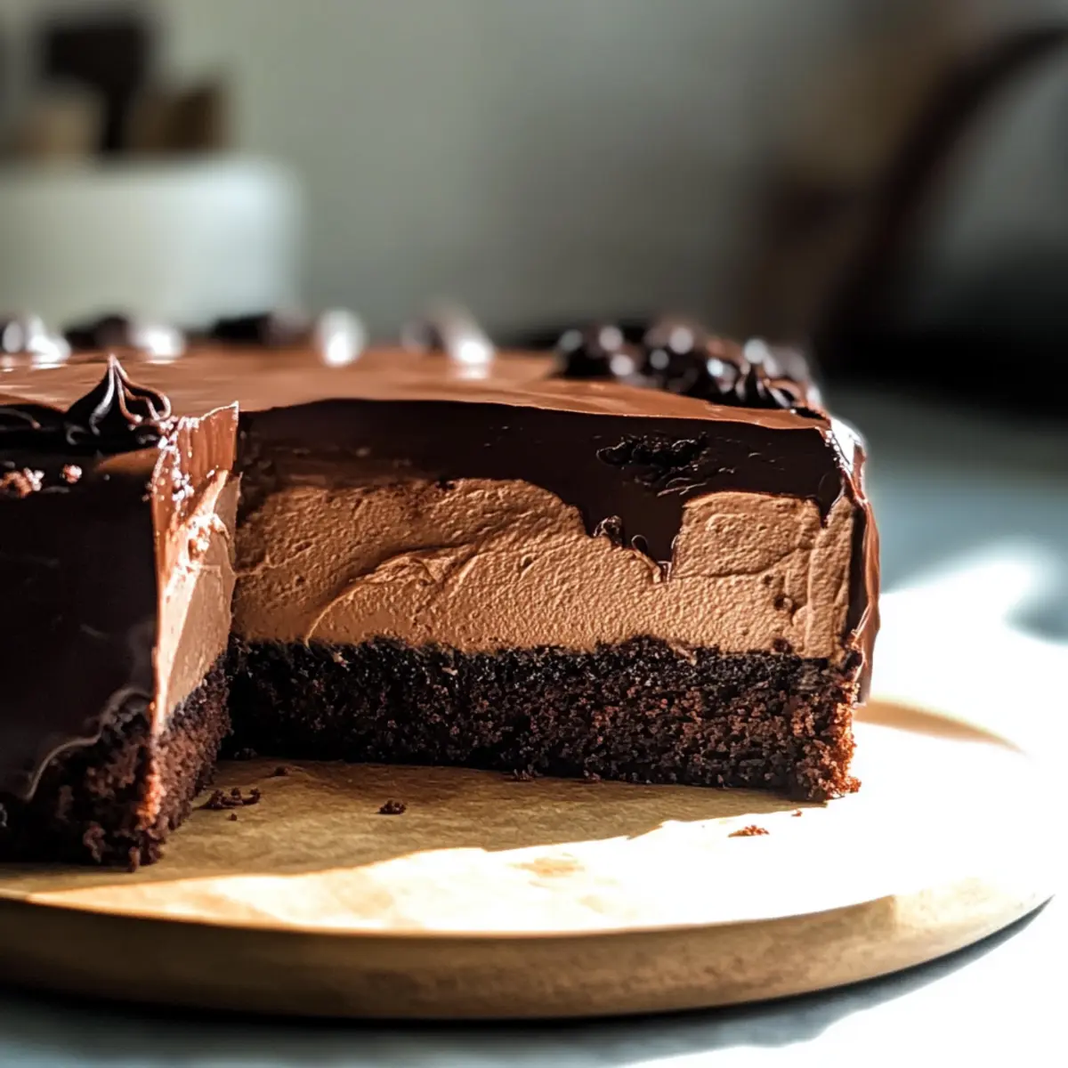 Easy Vegan Chocolate Mousse Cake- No Nuts, No Tofu!