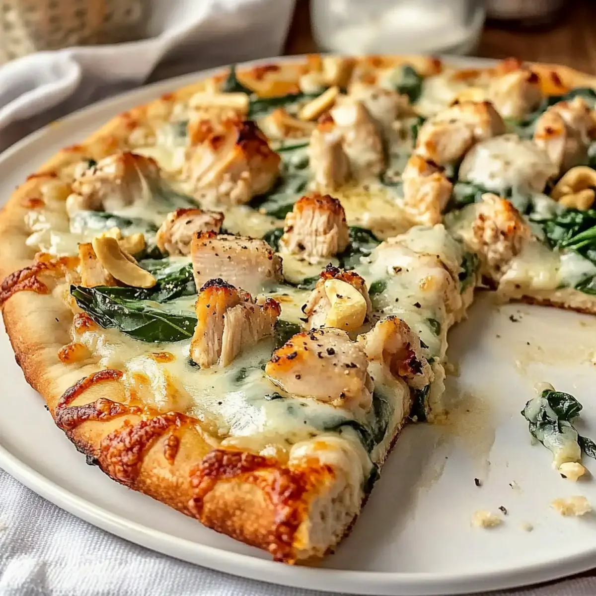 Alfredo Chicken Spinach Pizza
