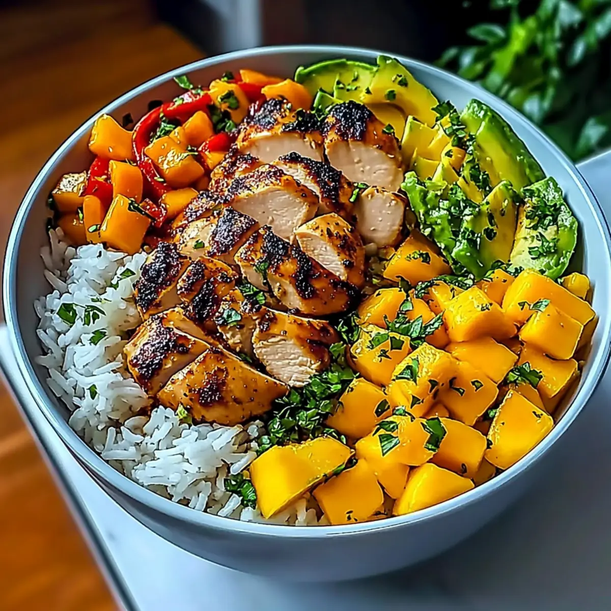30-Min Chicken Mango Rice Bowl
