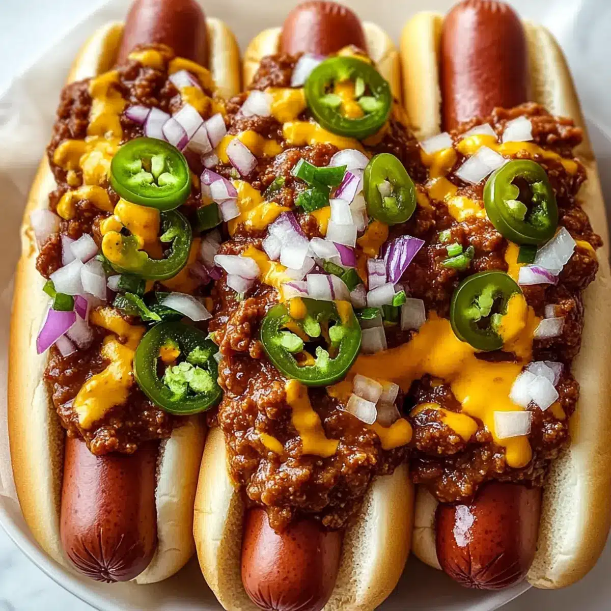 Texas Chili Dogs with All the Fixings