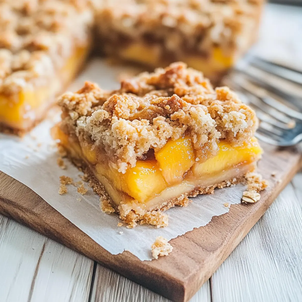 Peaches and Cream Crumble Bars