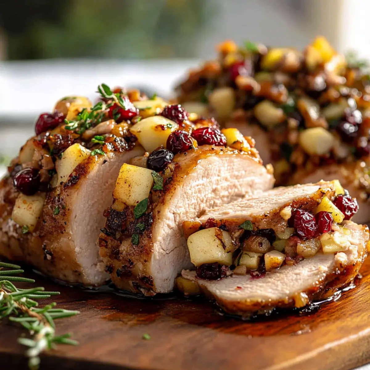 Pork Tenderloin with Apple and Cranberry Filling
