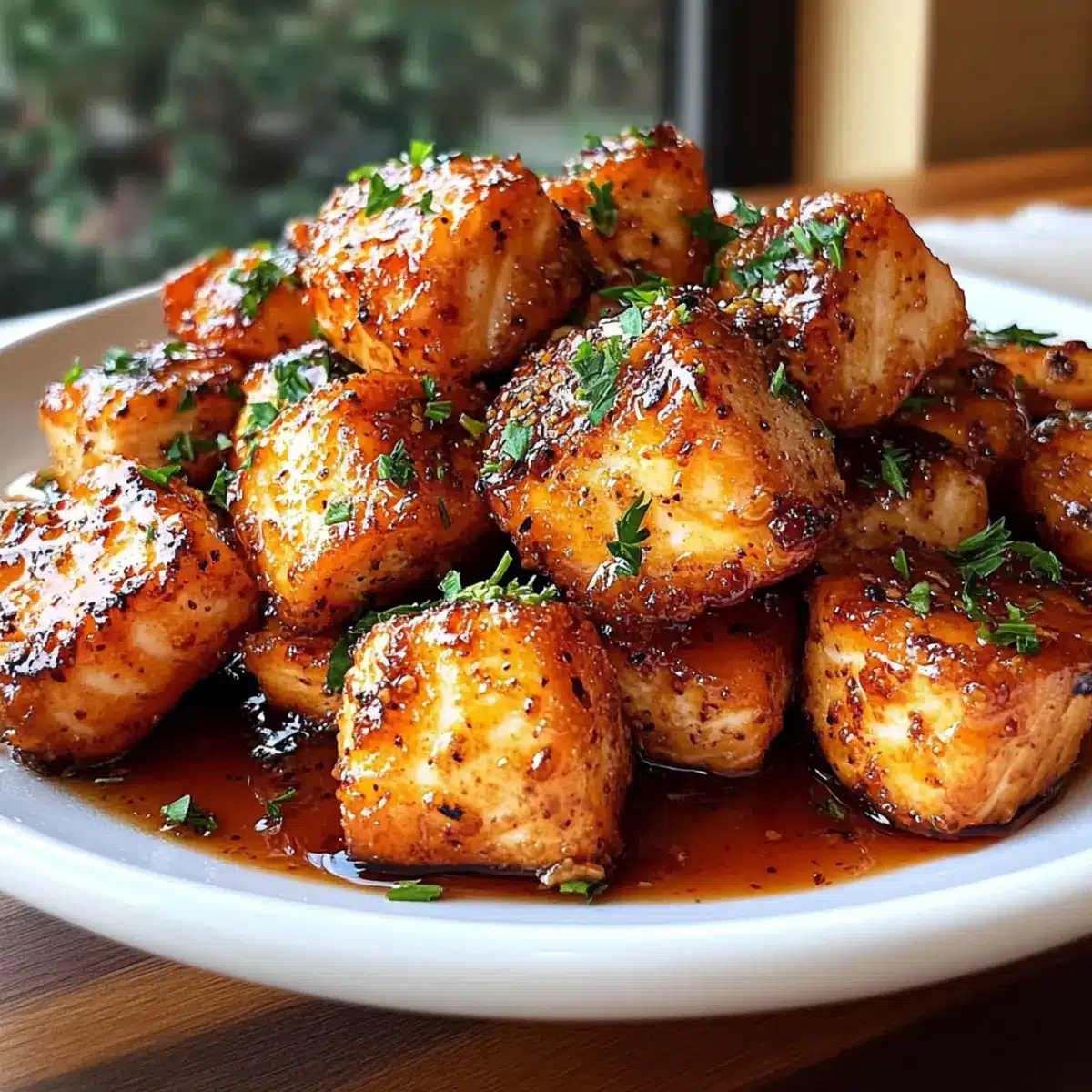 Hot Honey Salmon Bites