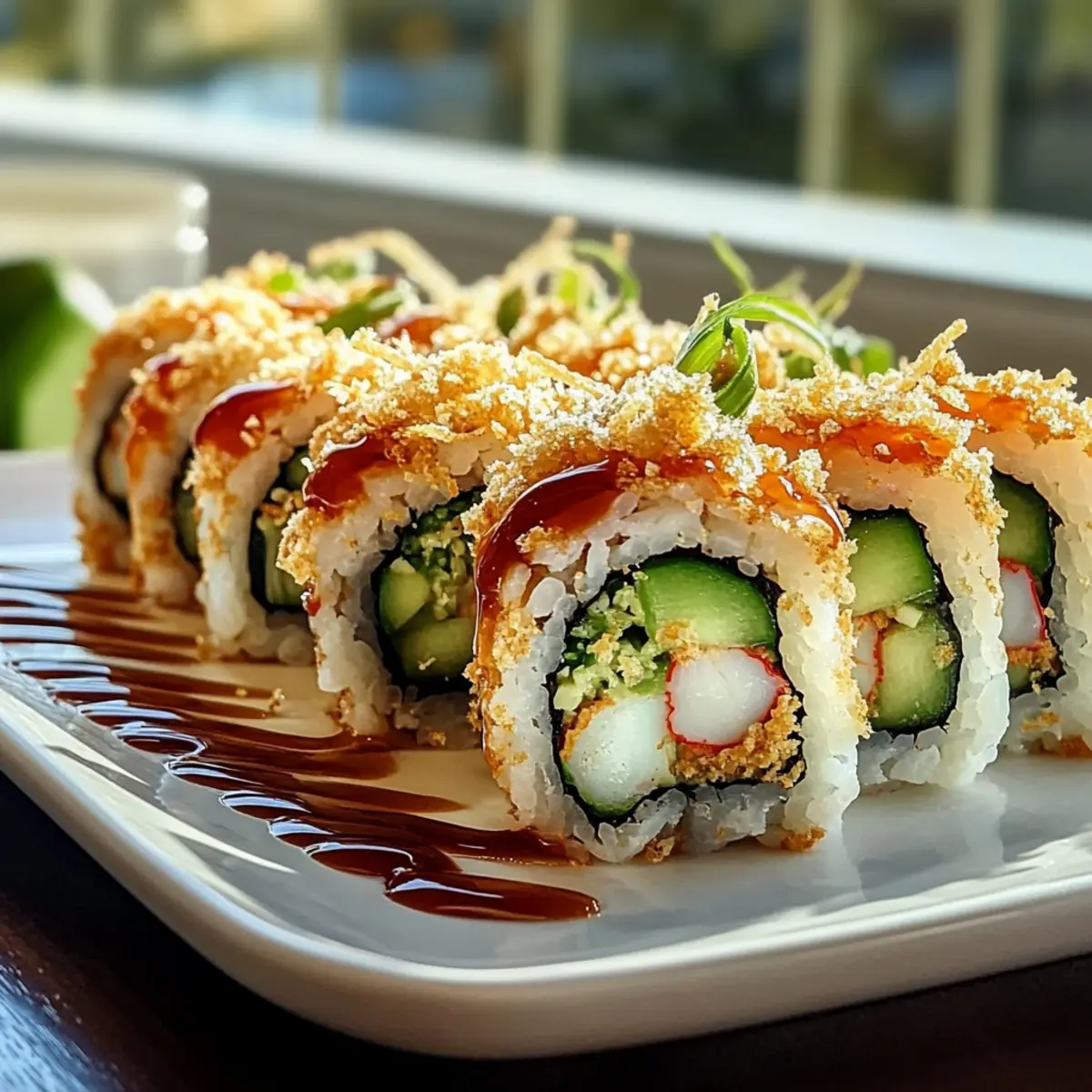 Homemade California Crunch Roll Sushi
