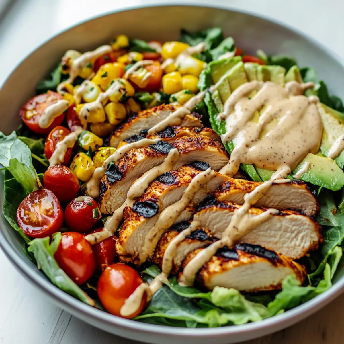 Grilled Southwest Chicken Power Salad & Chipotle Ranch