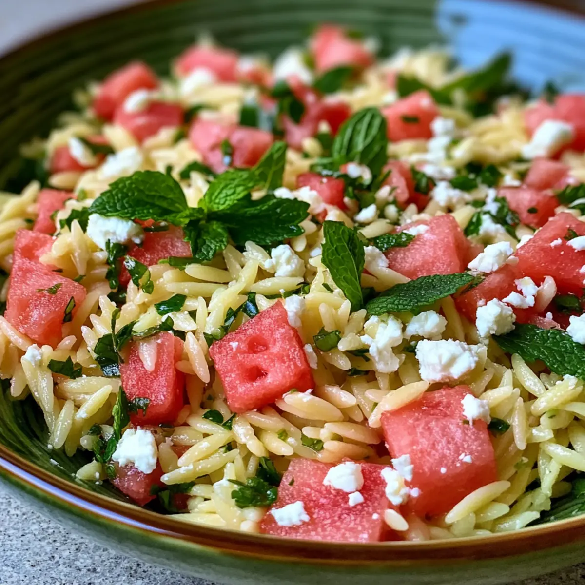 Watermelon Feta Orzo Salad