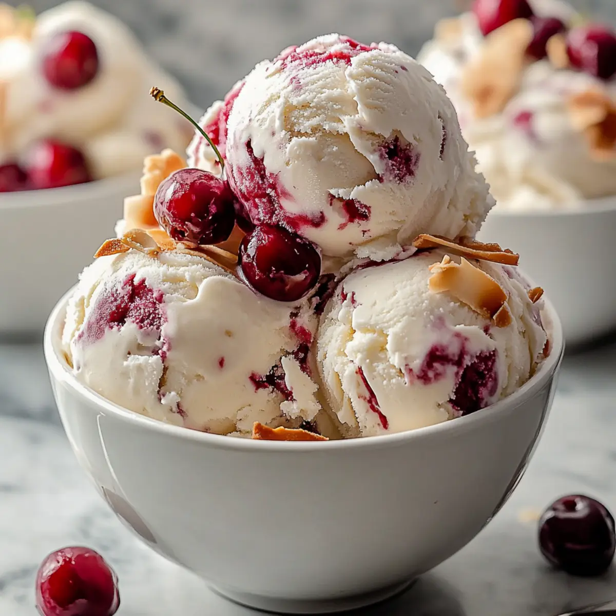 Coconut Cherry Cheesecake Ice Cream