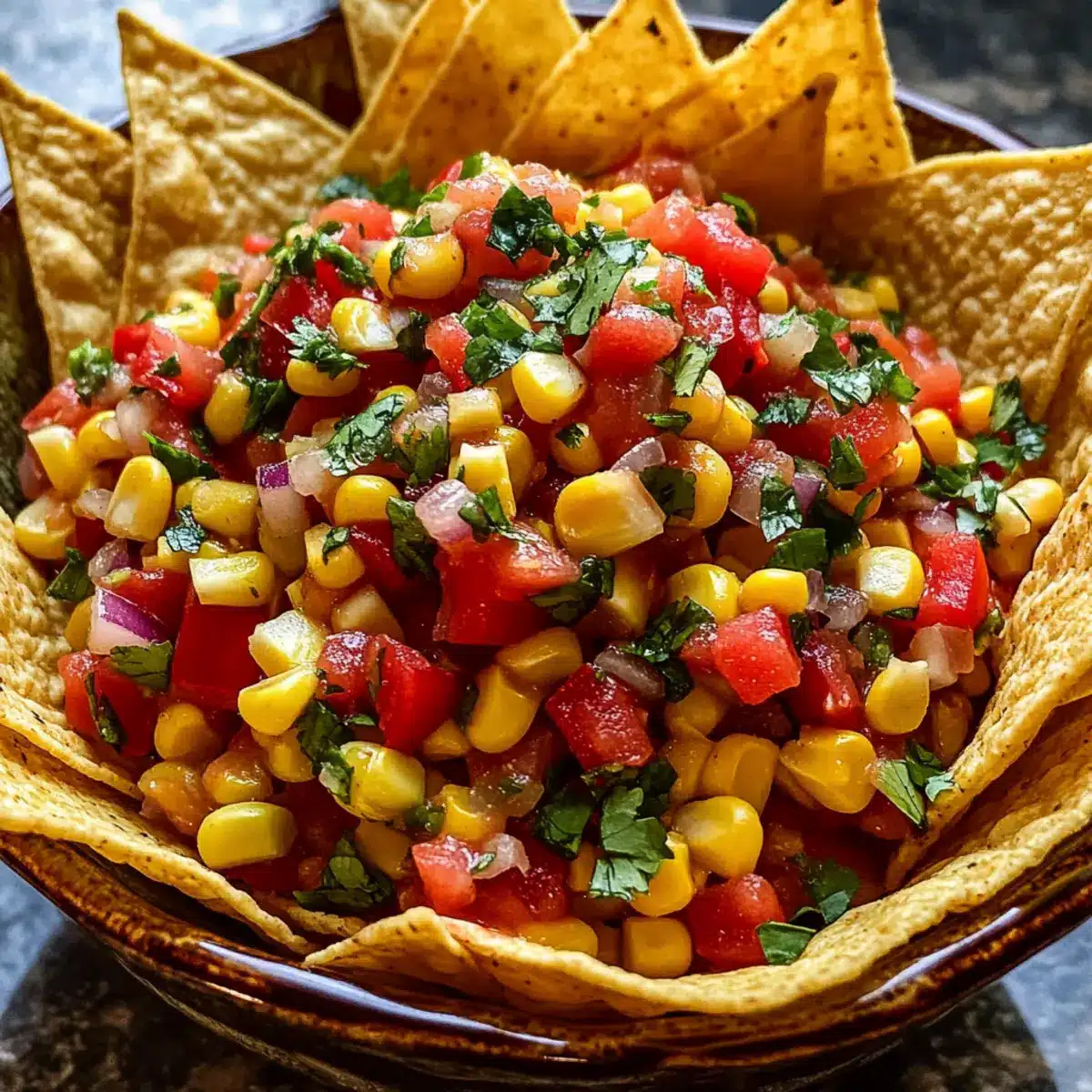 Corn Salsa with Tortilla Chips