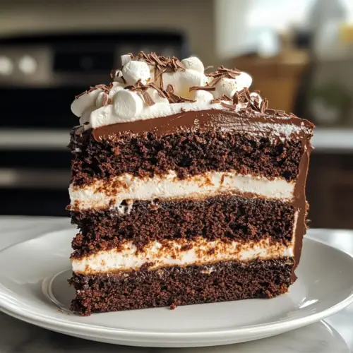 Dark Chocolate Vegan S’mores Cake