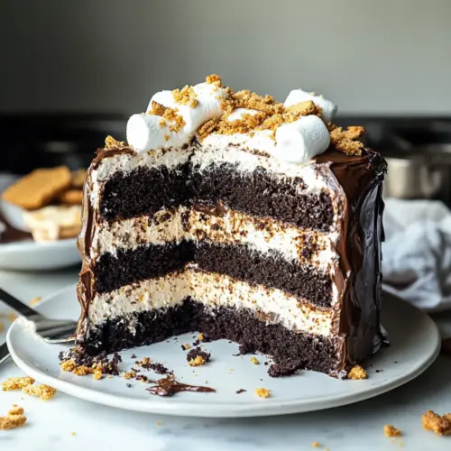 Dark Chocolate Vegan S’mores Cake