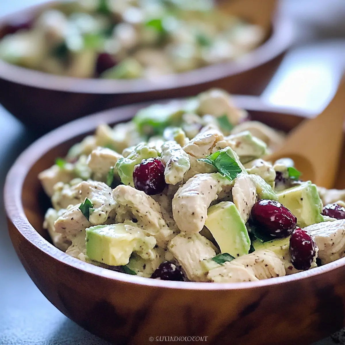 Chicken Salad With Cranberries Walnuts & Avocado