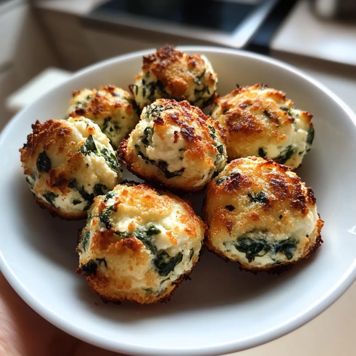 10 Minute Spinach Ricotta Bites
